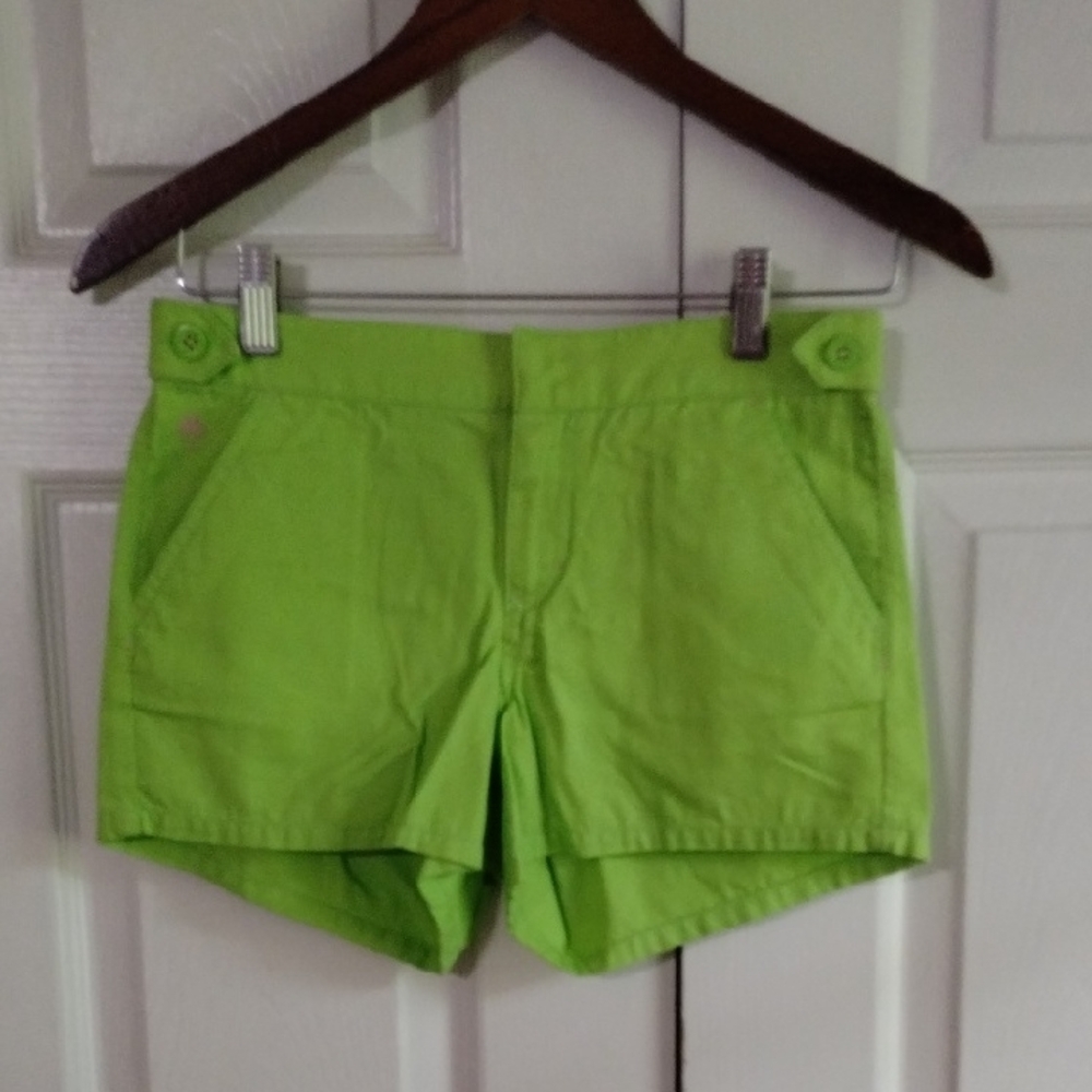 Lilly Pullitzer Palmetto Canvas Shorts girls Size 12 Lime Green